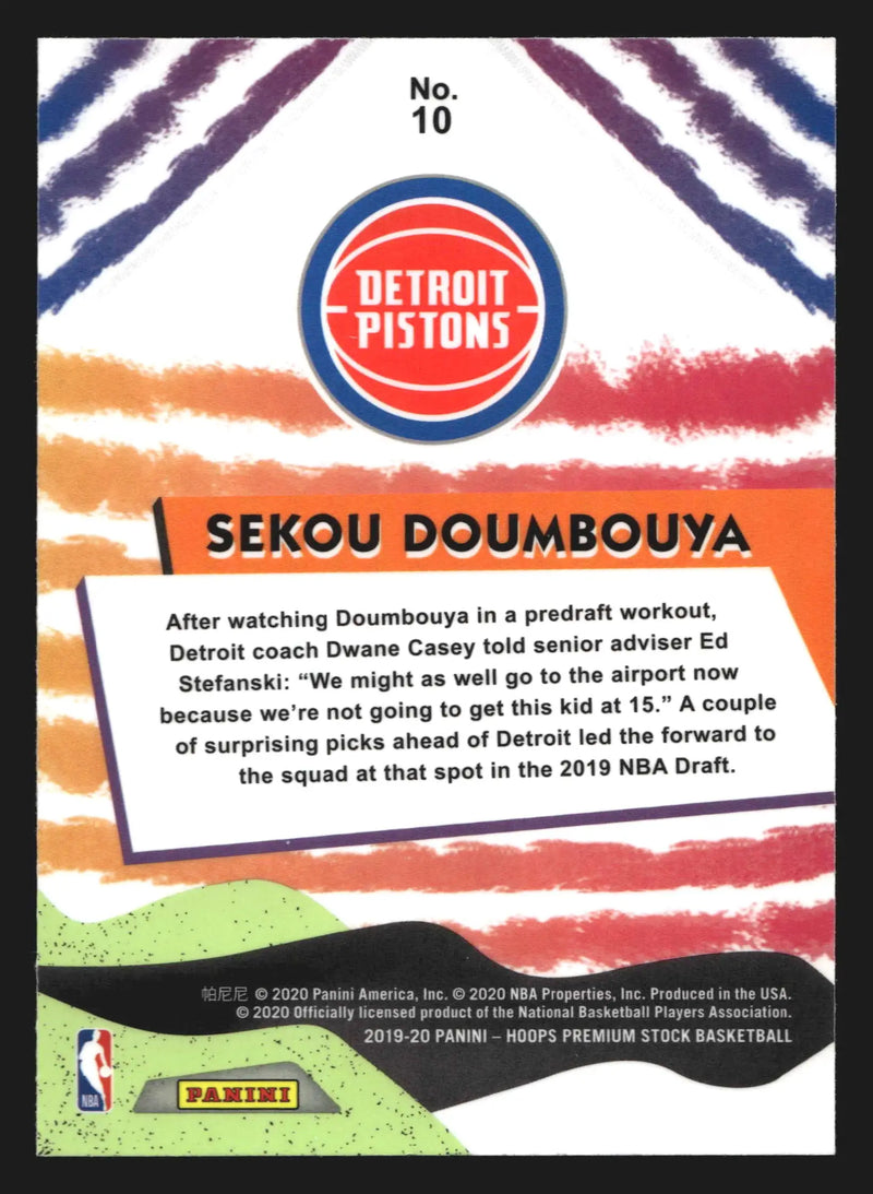 2019-20 Hoops Premium Stock We Got Next Sekou Doumbouya #10 Insert Pistons