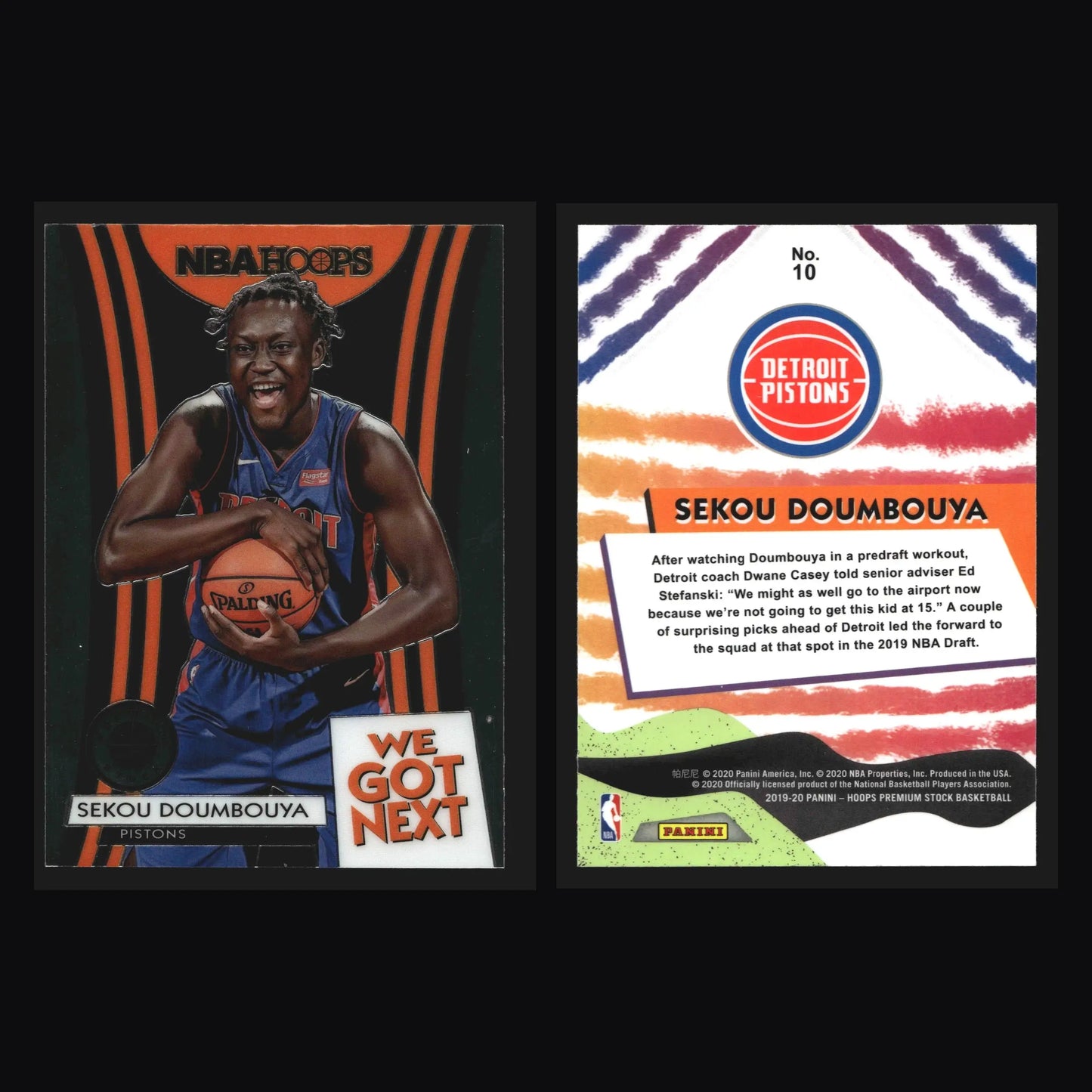 2019-20 Hoops Premium Stock We Got Next Sekou Doumbouya #10 Insert Pistons