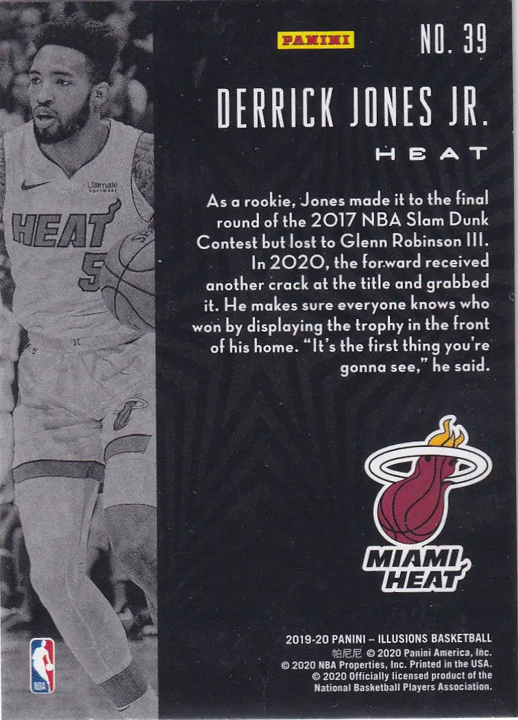 2019-20 ILLUSIONS #39 DERRICK JONES JR BRONZE- MIAMI HEAT - Basketball Card Single