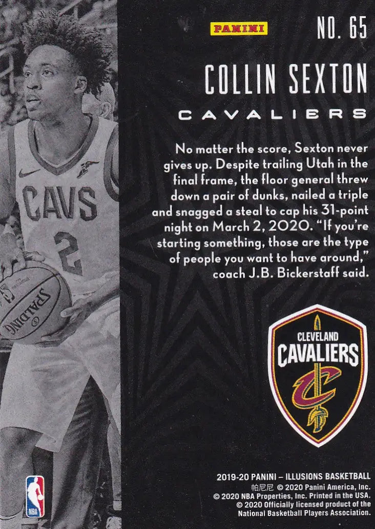 2019-20 ILLUSIONS #65 COLLIN SEXTON- CLEVELAND CAVALIERS - Basketball Card Single