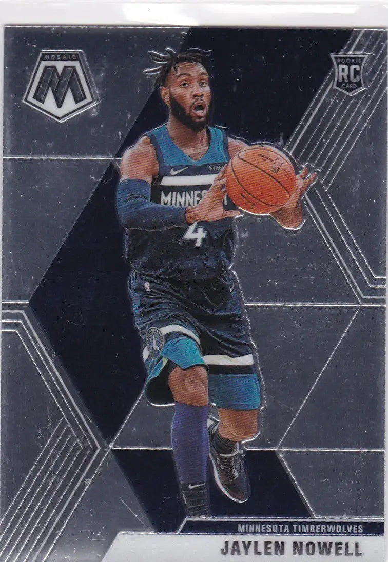 Jaylen Nowell basketball card from 2019-20 Mosaic series featuring Minnesota Timberwolves nowell rc minnesota