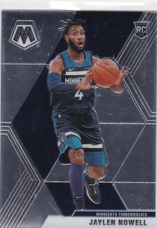 Jaylen Nowell basketball card from 2019-20 Mosaic series featuring Minnesota Timberwolves nowell rc minnesota
