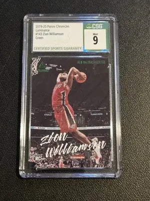 2019-20 Panini Chronicles #143 Zion Williamson Green CSG 9 - Basketball Card Single