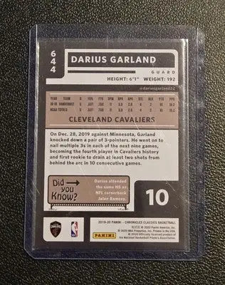 2019-20 Panini Chronicles #644 Darius Garland RC - Basketball Card Single
