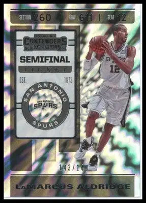 2019-20 Panini Contenders - Semifinal Ticket LaMarcus Aldridge 68 /149 Spurs NM - Basketball Card Single