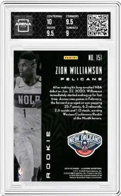 2019-20 Panini Illusions Zion Williamson #151 Basketball AC 9.5 - Basketball Card Single