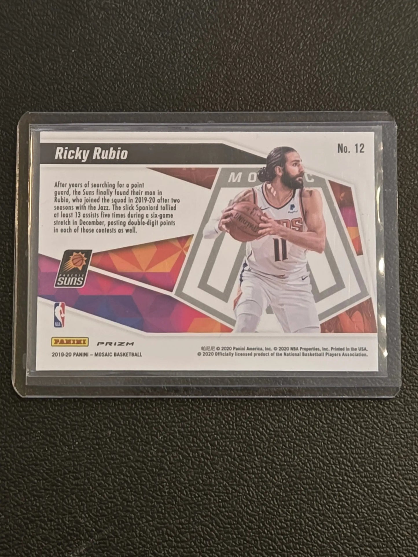 2019-20 Panini Mosaic #12 Ricky Rubio Give and Go Mosaic - Basketball Card Single