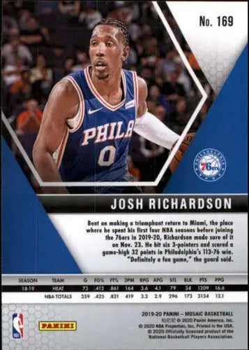 2019-20 Panini Mosaic #169 Josh Richardson NM-MT 76ers - Basketball Card Single