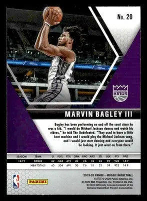 2019-20 Panini Mosaic #20 Marvin Bagley III - Basketball Card Single