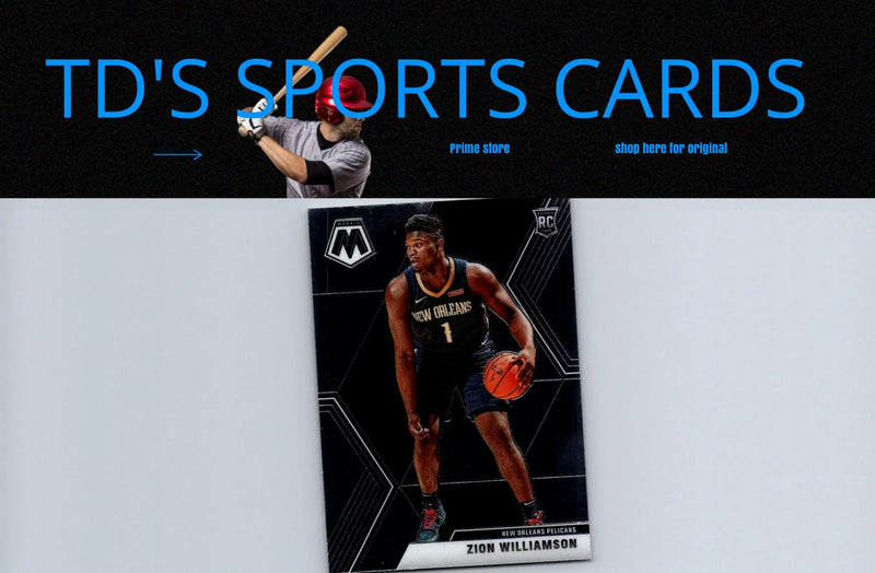 Zion Williamson basketball card from 2019-20 Panini Mosaic trading cards collection