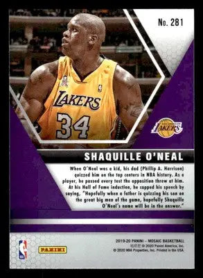 2019-20 Panini Mosaic #281 Shaquille O’Neal Hall of Fame Los Angeles Lakers - Basketball Card Single