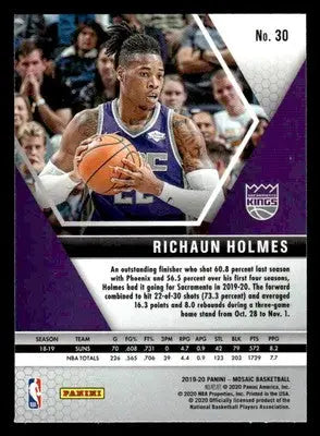 2019-20 Panini Mosaic #30 Richaun Holmes - Basketball Card Single