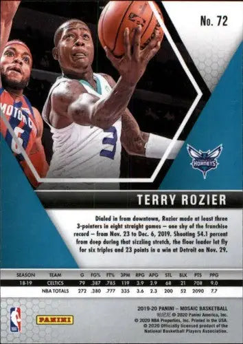 2019-20 Panini Mosaic #72 Terry Rozier NM-MT Hornets ID:27807 - Basketball Card Single