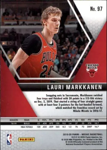 2019-20 Panini Mosaic #97 Lauri Markkanen NM-MT Bulls - Basketball Card Single