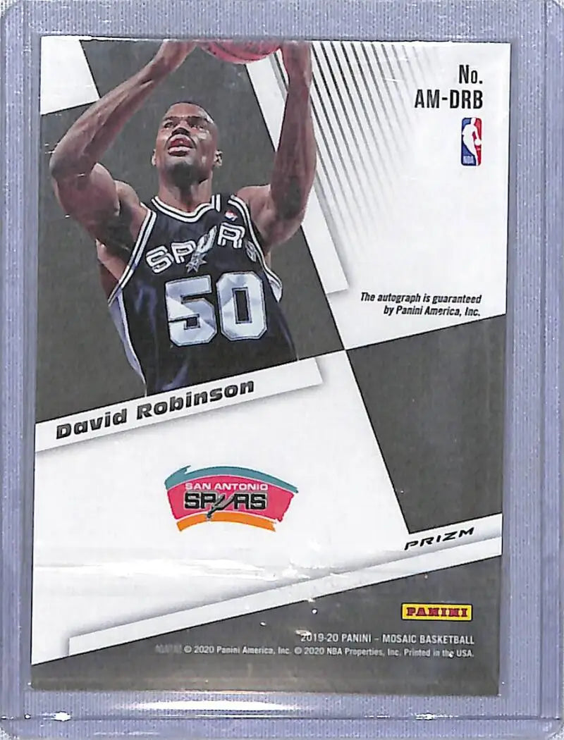 Basketball trading card of David Robinson in San Antonio Spurs jersey number 50, Panini Mosaic