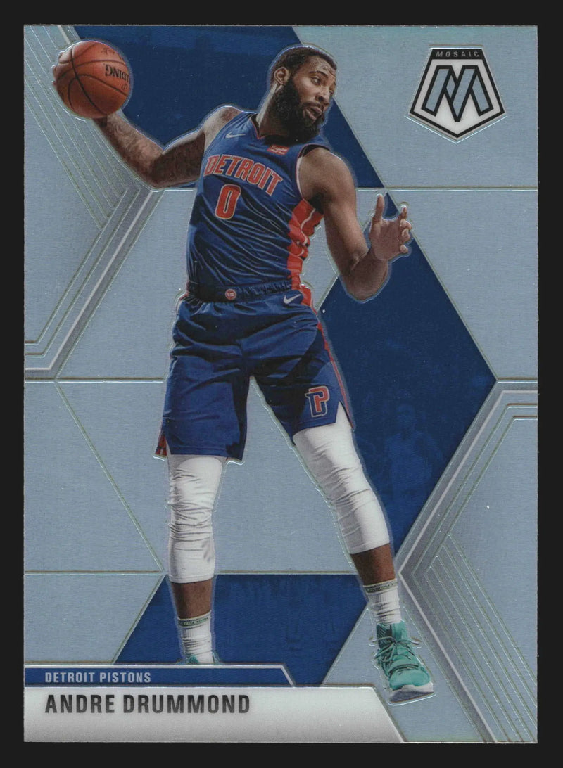 2019-20 Panini Mosaic Andre Drummond #17 Silver Prizm Detroit Pistons