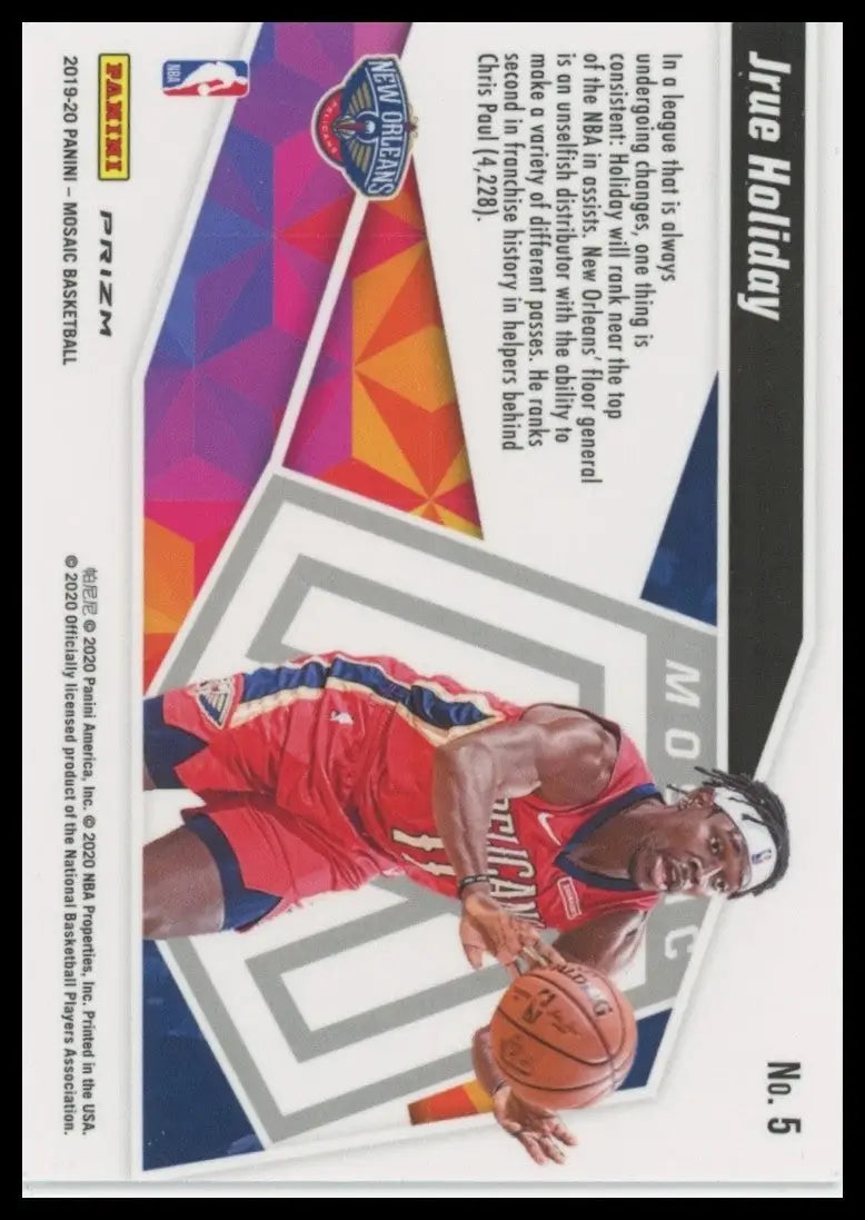 2019-20 Panini Mosaic - Give and Go Jrue Holiday #5 Silver Mosaic Prizm