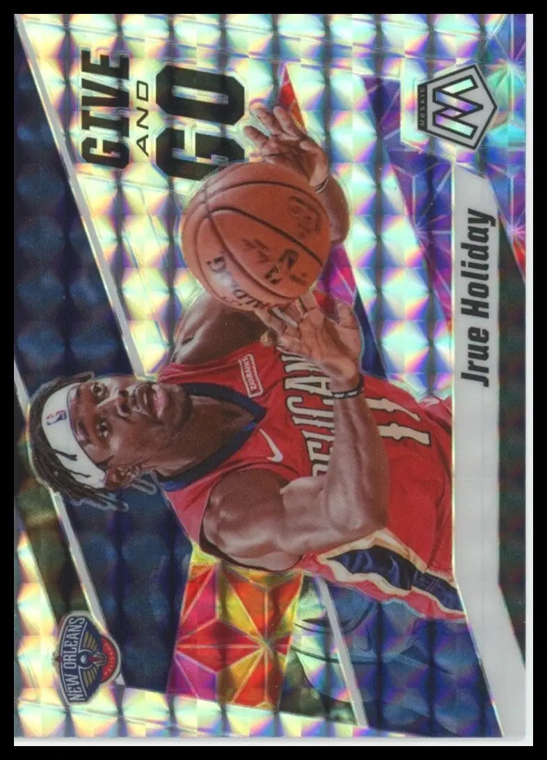 2019-20 Panini Mosaic - Give and Go Jrue Holiday #5 Silver Mosaic Prizm