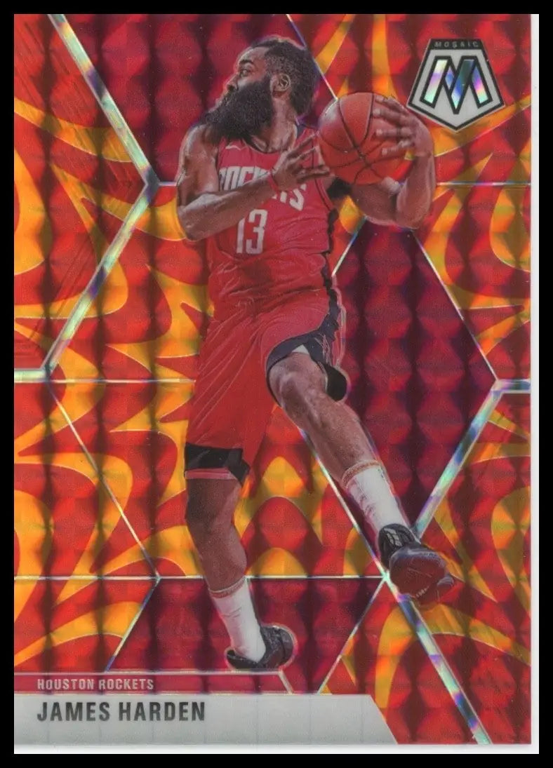 2019-20 Panini Mosaic - James Harden #114 Reactive Orange Prizm