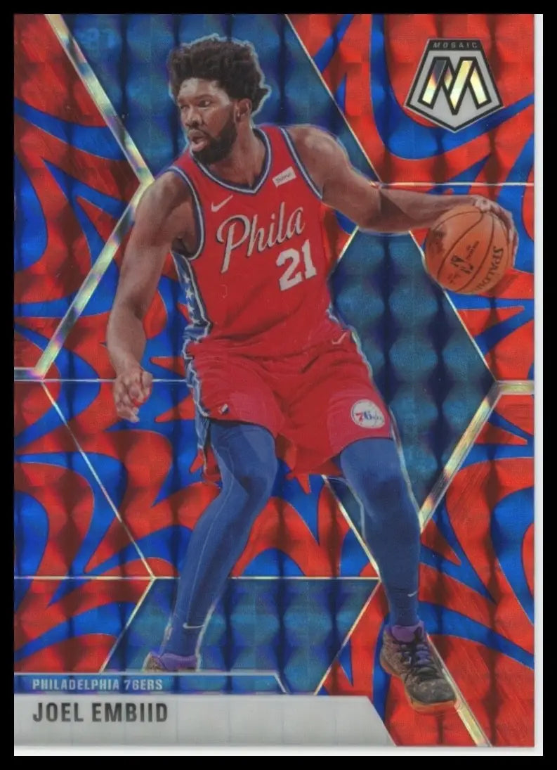 2019-20 Panini Mosaic - Joel Embiid #189 Reactive Blue Prizm