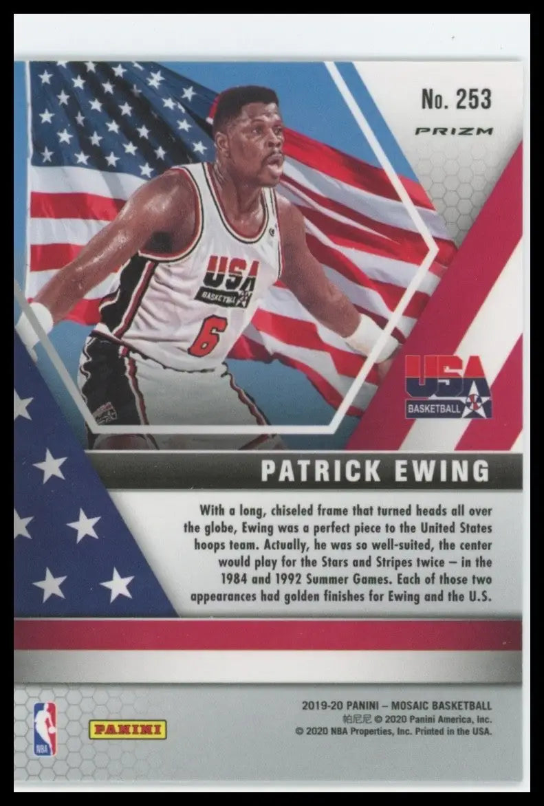 2019-20 Panini Mosaic - USA Basketball Patrick Ewing #253 Silver Mosaic Prizm