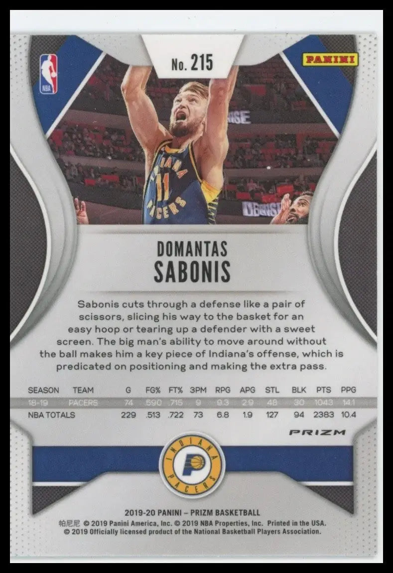 2019-20 Panini Prizm - Domantas Sabonis #215 Green Prizm - Basketball Card Single