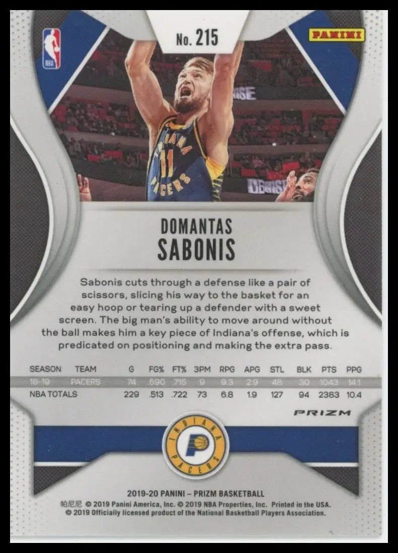 2019-20 Panini Prizm - Domantas Sabonis #215 Pink Ice Prizm - Basketball Card Single