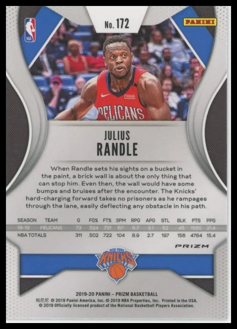 2019-20 Panini Prizm - Julius Randle #172 Pink Ice Prizm - Basketball Card Single