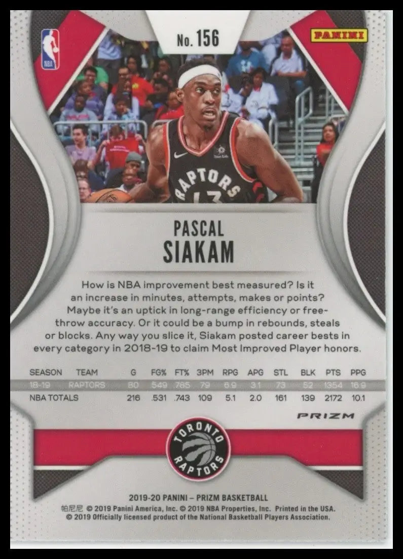 2019-20 Panini Prizm - Pascal Siakam #156 Green Prizm - Basketball Card Single