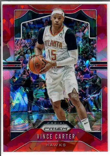 Vince Carter Panini Prizm Red Ice basketball trading card in Prizm design