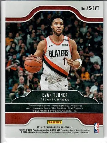 Evan Turner basketball card from Panini Prizm Sensational Swatches series