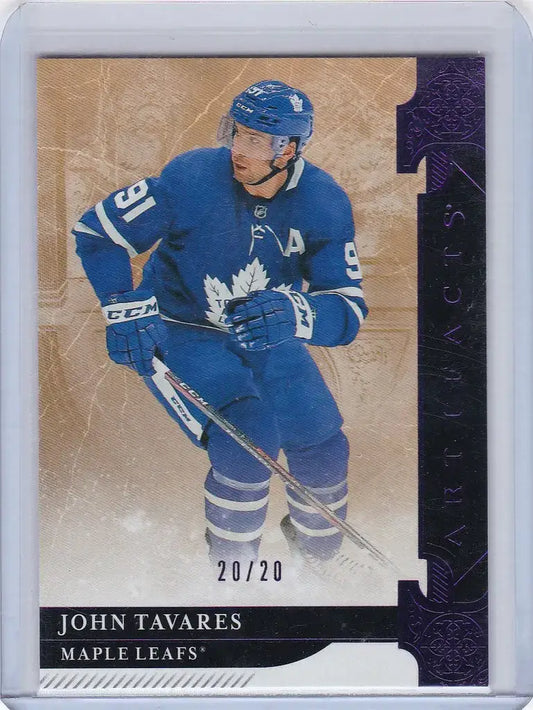 2019-20 Upper Deck Artifacts #105 John Tavares 20/20 Toronto Maple Leafs - Hockey Card Single