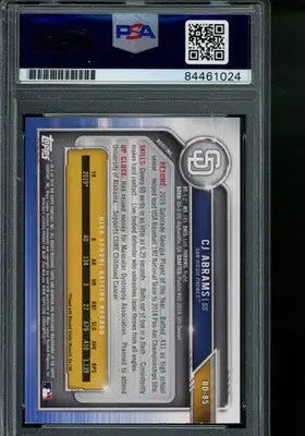 2019 Bowman 1st C. J. Abrams #BD-85 Baseball PSA Auto 10 - Baseball Card Single
