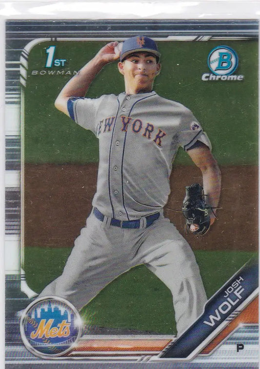 2019 Bowman Chrome Draft #BDC-119 Josh Wolf 1st Bowman New York Mets - Baseball Card Single