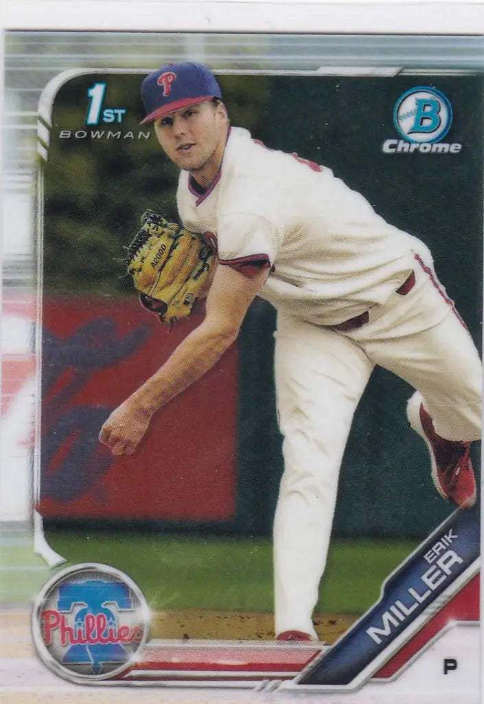 2019 Bowman Chrome Draft #BDC-191 Erik Miller 1st bowman Philadelphia Phillies