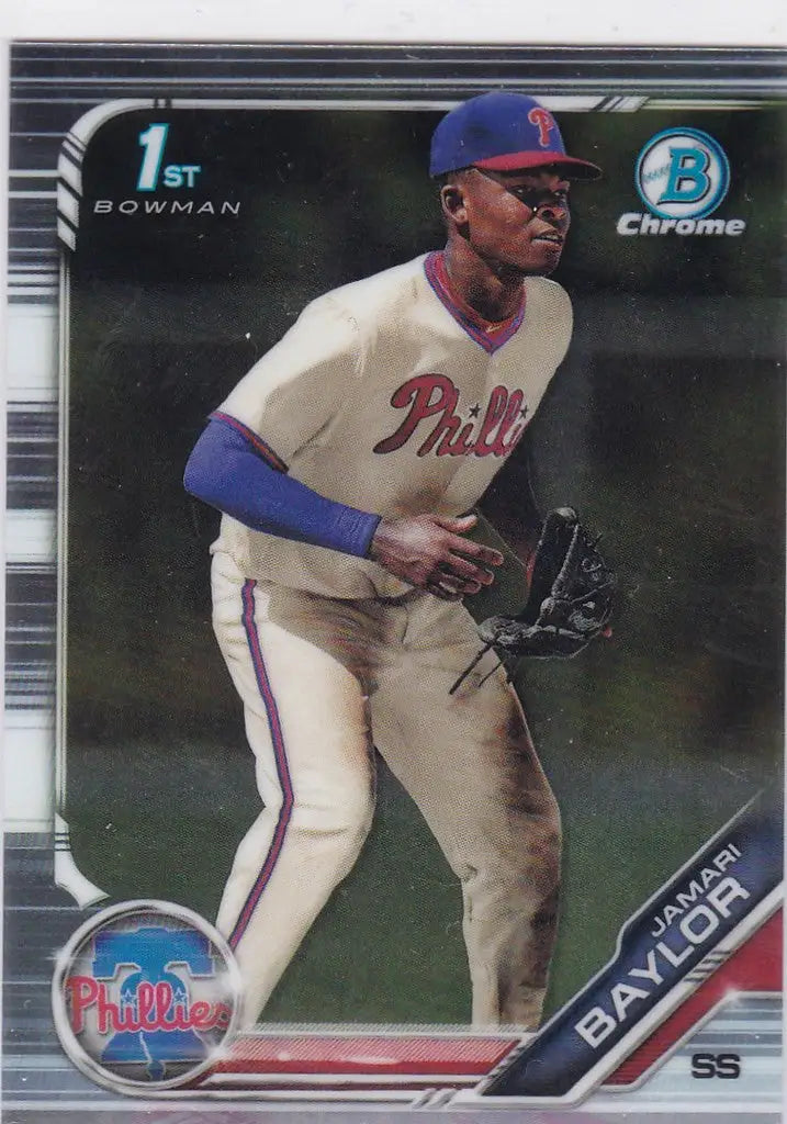 2019 Bowman Chrome Draft #BDC-41 Jamari Baylor 1st bowman Philadelphia Phillies