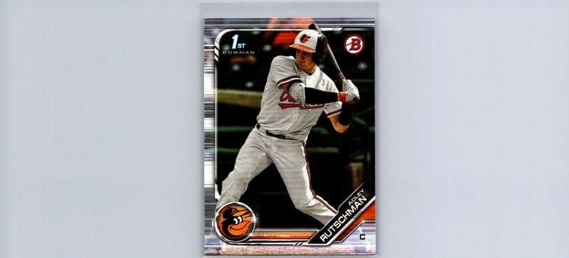 Baseball trading card of Adley Rutschman from 2019 Bowman Draft collection