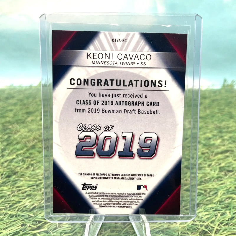 Keoni Cavaco 2019 Bowman Draft Chrome Refractor Auto baseball card /250 edition