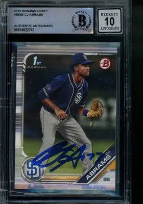 2019 Bowman Draft CJ Abrams #BD-85 Auto 10 Baseball - Baseball Card Single