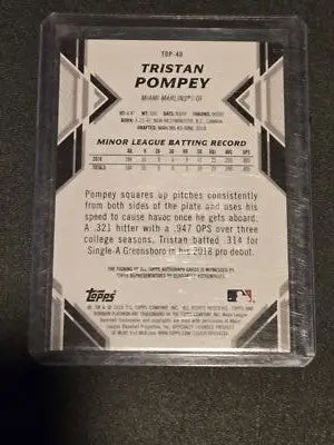 2019 Bowman Platinum #TOP-40 Tristan Pompey Top Prospects Autographs - Baseball Card Single