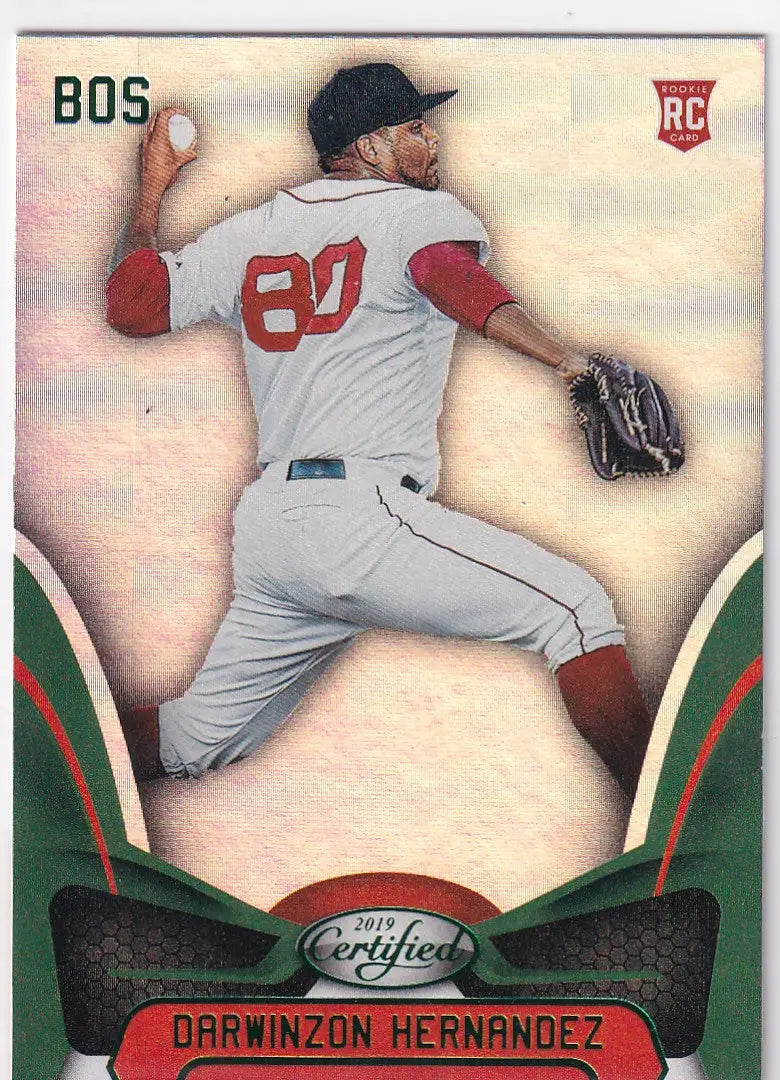 2019 CERTIFIED #34 DARWINZON HERNANDEZ GREEN- BOSTON RED SOX - Baseball Card Single