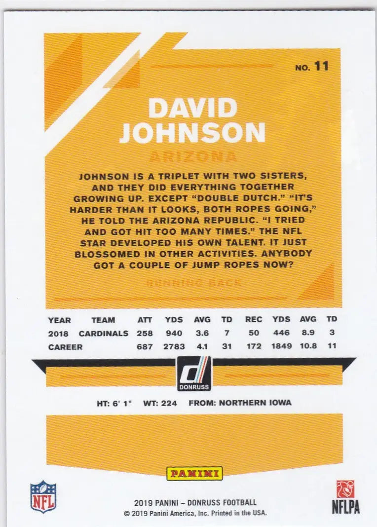 2019 DONRUSS #11 DAVID JOHNSON 405/500- ARIZONA CARDINALS - Football Card Single