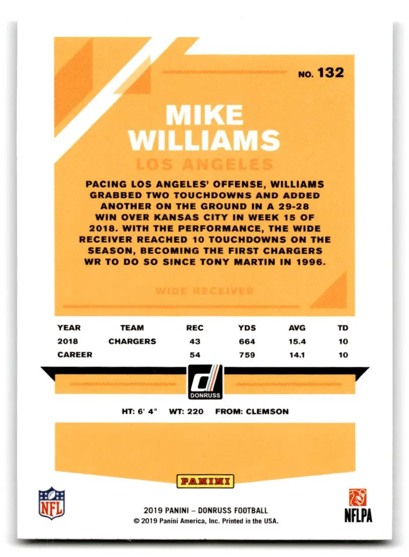 2019 Donruss #132 Mike Williams - Football Card Single