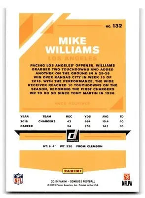 2019 Donruss #132 Mike Williams - Football Card Single