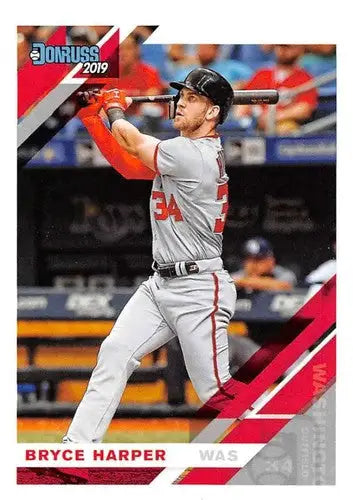 Original gloss Bryce Harper baseball card 2019 Donruss NM-MT Nationals collectible