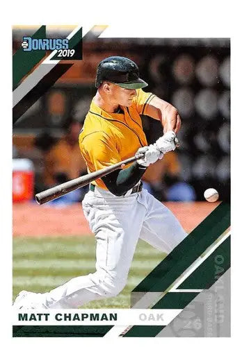 Matt Chapman baseball card with original gloss from 2019 Donruss NM-MT Athletics
