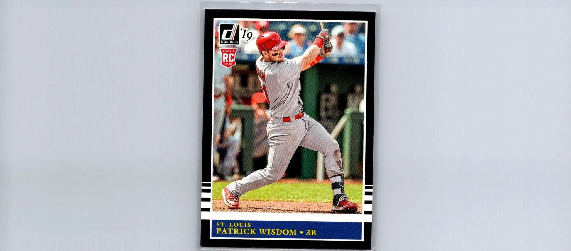 Patrick Wisdom 150th Anniversary baseball card from 2019 Donruss #225, limited edition