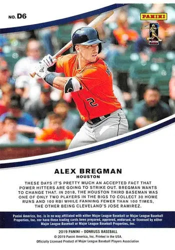 2019 Donruss Dominators Rapture #6 Alex Bregman NM-MT Astros - Baseball Card Single