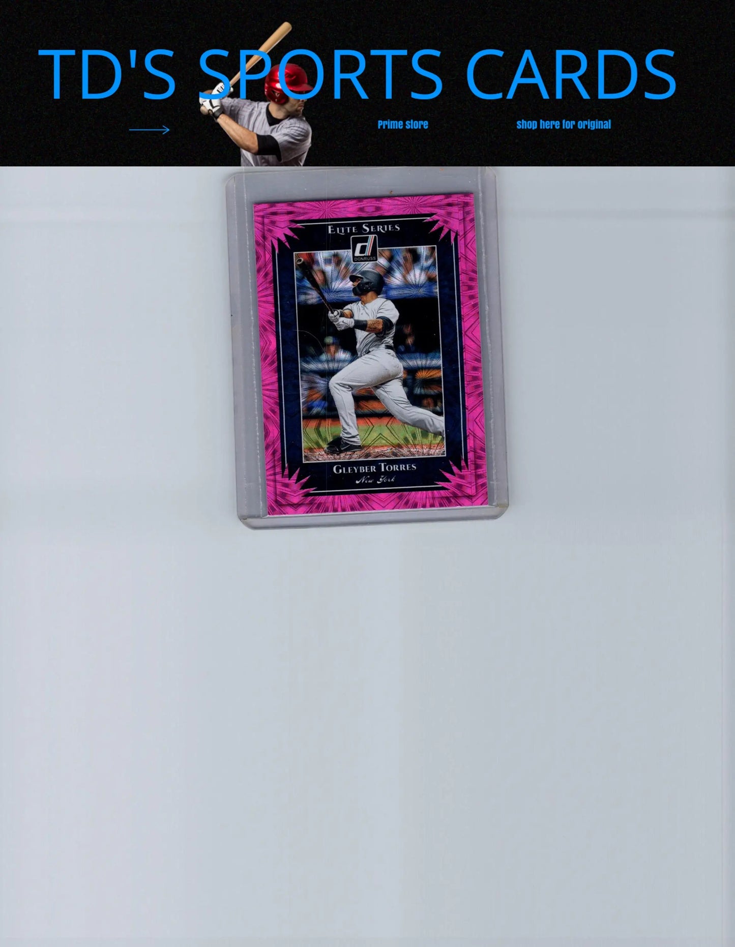Framed Gleyber Torres 2019 Donruss Elite Series Pink Fireworks baseball card