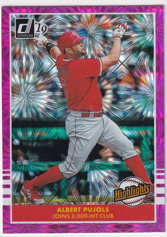 2019 DONRUSS #H2 ALBERT PUJOLS HIGHLIGHTS PINK EXPLOSION- ST LOUIS CARDINALS - Baseball Card Single